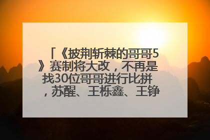《披荆斩棘的哥哥5》赛制将大改，不再是找30位哥哥进行比拼，苏醒、王栎鑫、王铮亮、张远等多名男团选手被曝将参加