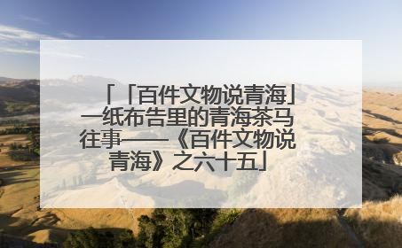 「百件文物说青海」一纸布告里的青海茶马往事——《百件文物说青海》之六十五