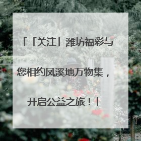 「关注」潍坊福彩与您相约凤溪地万物集，开启公益之旅！