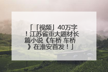 「视频」40万字！江苏省重大题材长篇小说《车桥 车桥》在淮安首发！