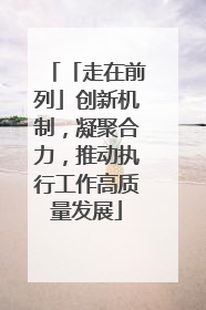「走在前列」创新机制，凝聚合力，推动执行工作高质量发展