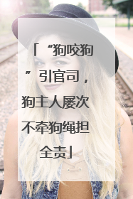 “狗咬狗”引官司，狗主人屡次不牵狗绳担全责
