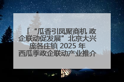 “瓜香引凤聚商机 政企联动促发展”北京大兴庞各庄镇 2025 年西瓜季政企联动产业推介活动圆满举行