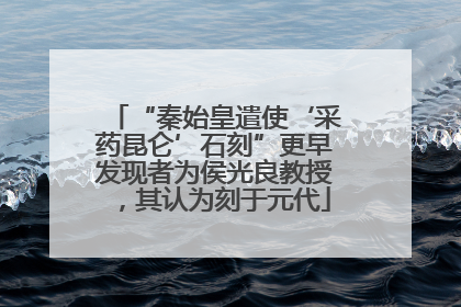 “秦始皇遣使‘采药昆仑’石刻”更早发现者为侯光良教授，其认为刻于元代
