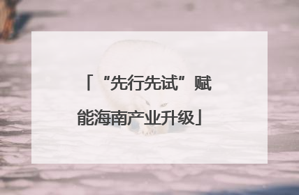 “先行先试”赋能海南产业升级