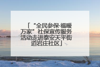“全民参保·福暖万家”社保宣传服务活动走进泰安天平街道岩庄社区
