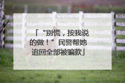 “别慌，按我说的做！”民警帮她追回全部被骗款