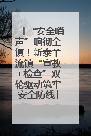 “安全哨声”响彻全镇！新泰羊流镇“宣教+检查”双轮驱动筑牢安全防线