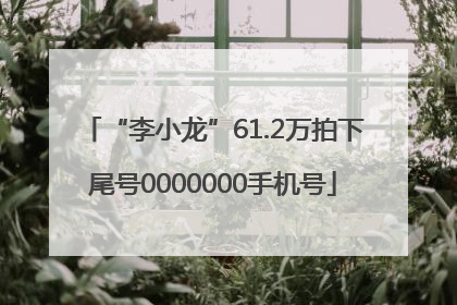 “李小龙”61.2万拍下尾号0000000手机号