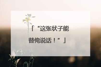 “这张状子能替俺说话！”