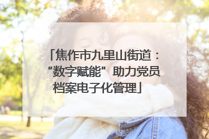焦作市九里山街道：“数字赋能”助力党员档案电子化管理