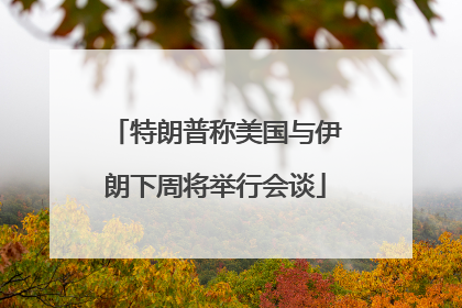 特朗普称美国与伊朗下周将举行会谈