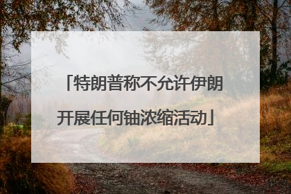 特朗普称不允许伊朗开展任何铀浓缩活动