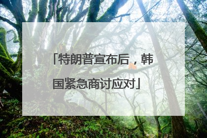 特朗普宣布后，韩国紧急商讨应对