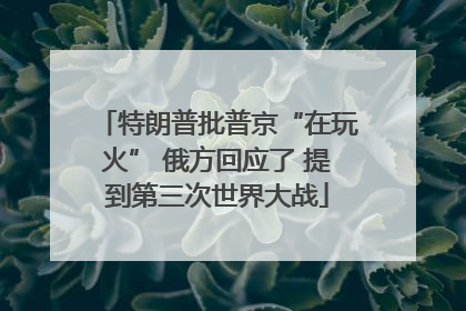 特朗普批普京“在玩火” 俄方回应了 提到第三次世界大战