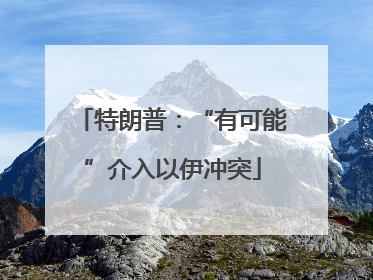 特朗普：“有可能”介入以伊冲突