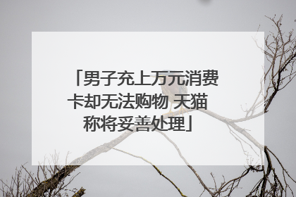 男子充上万元消费卡却无法购物 天猫称将妥善处理