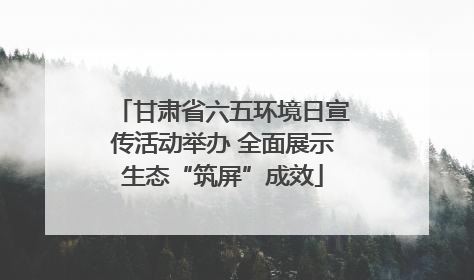 甘肃省六五环境日宣传活动举办 全面展示生态“筑屏”成效