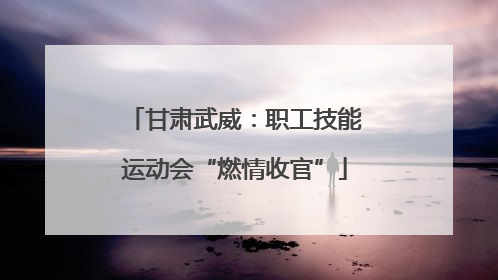 甘肃武威：职工技能运动会“燃情收官”