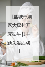 盐城亭湖区大星村开展端午节主题关爱活动