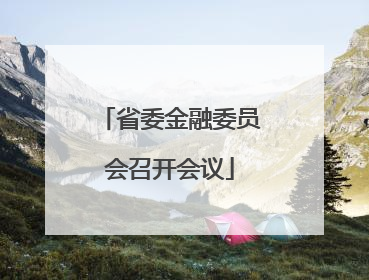 省委金融委员会召开会议