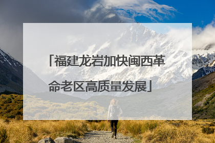 福建龙岩加快闽西革命老区高质量发展