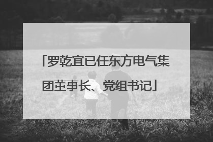 罗乾宜已任东方电气集团董事长、党组书记