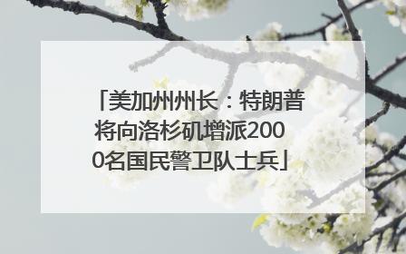 美加州州长：特朗普将向洛杉矶增派2000名国民警卫队士兵