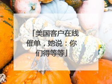 美国客户在线催单，她说：你们得等等