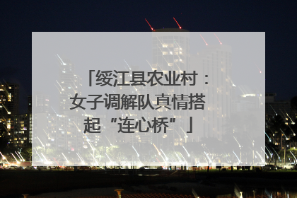 绥江县农业村：女子调解队真情搭起“连心桥”