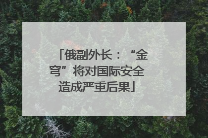 俄副外长：“金穹”将对国际安全造成严重后果