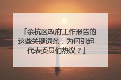 余杭区政府工作报告的这些关键词条，为何引起代表委员们热议？