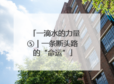 一滴水的力量⑤｜一条断头路的“命运”