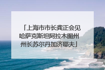 上海市市长龚正会见哈萨克斯坦阿拉木图州州长苏尔丹加济耶夫