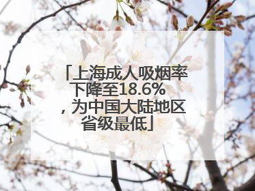 上海成人吸烟率下降至18.6%，为中国大陆地区省级最低