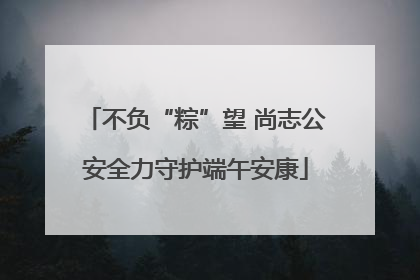 不负“粽”望 尚志公安全力守护端午安康