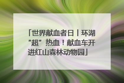 世界献血者日丨环湖“超”热血！献血车开进红山森林动物园