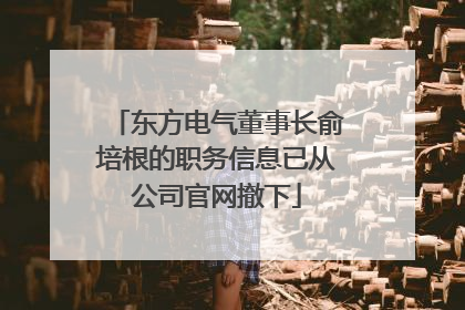 东方电气董事长俞培根的职务信息已从公司官网撤下