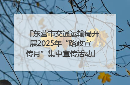 东营市交通运输局开展2025年“路政宣传月”集中宣传活动