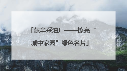 东辛采油厂——擦亮“城中家园”绿色名片