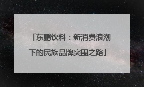 东鹏饮料：新消费浪潮下的民族品牌突围之路