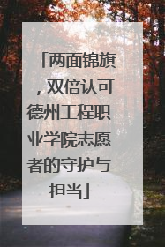 两面锦旗，双倍认可德州工程职业学院志愿者的守护与担当