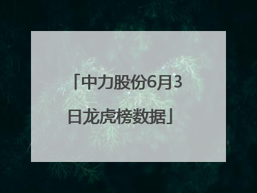 中力股份6月3日龙虎榜数据