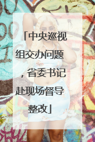 中央巡视组交办问题，省委书记赴现场督导整改