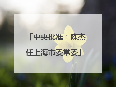 中央批准：陈杰任上海市委常委