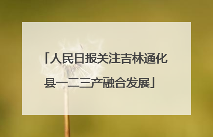 人民日报关注吉林通化县一二三产融合发展