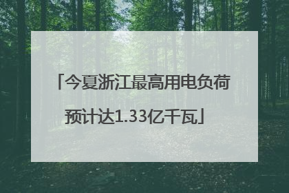今夏浙江最高用电负荷预计达1.33亿千瓦