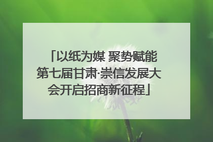 以纸为媒 聚势赋能 第七届甘肃·崇信发展大会开启招商新征程