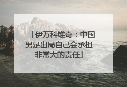 伊万科维奇：中国男足出局自己会承担非常大的责任