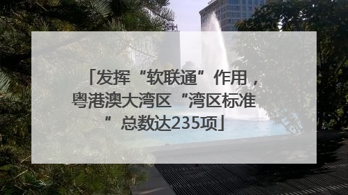 发挥“软联通”作用，粤港澳大湾区“湾区标准”总数达235项